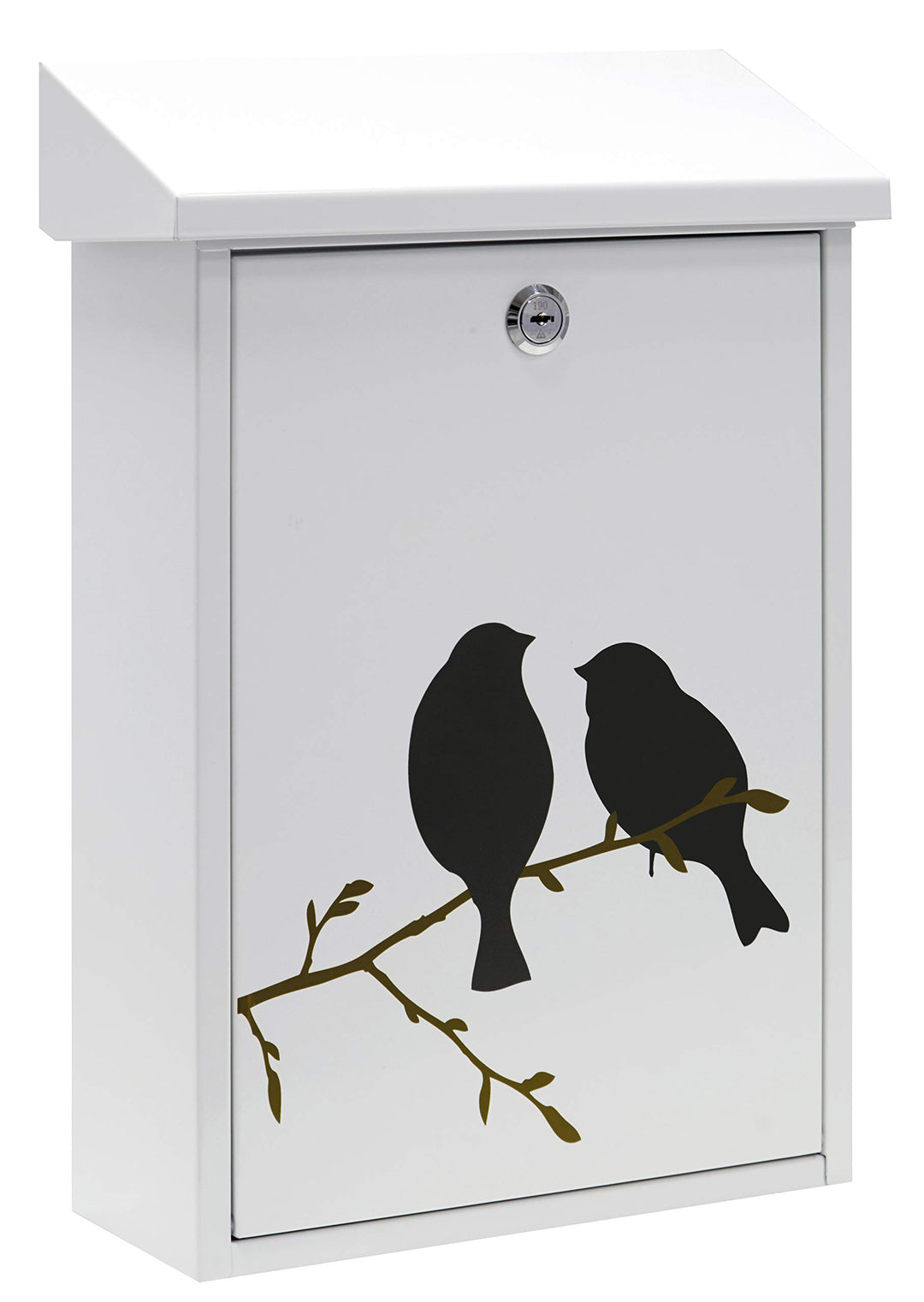 ARREGUI Premium E5601-BIR Briefkasten aus Verzinktem Stahl, mit im Siebdruck lackiertem Vogel - Moti