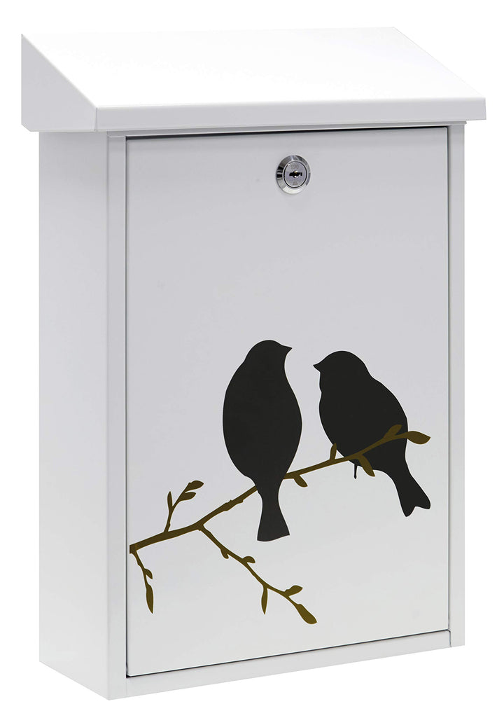 ARREGUI Premium E5601-BIR Briefkasten aus Verzinktem Stahl, mit im Siebdruck lackiertem Vogel - Moti