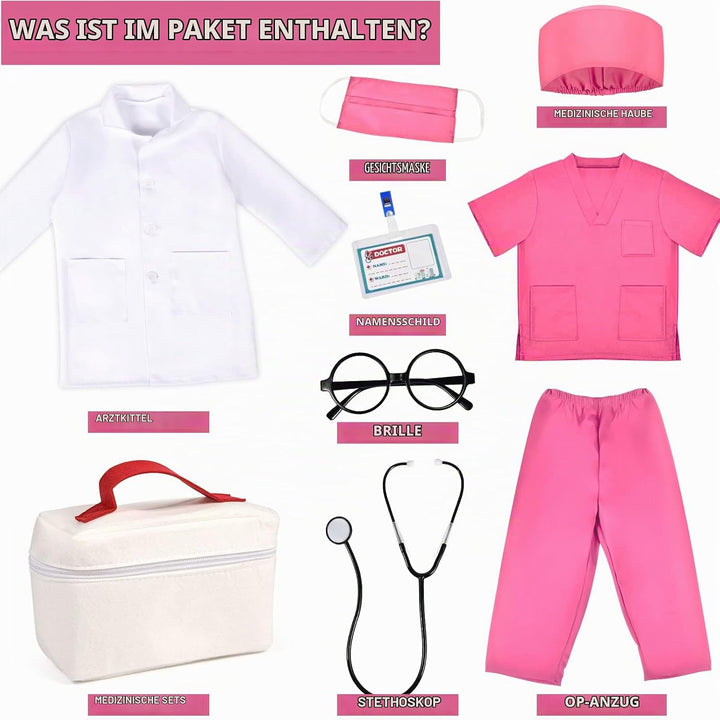 Arztkoffer Kinder Kostüm Arzt Kinder Arztkittel Kinder Verkleidungskiste mit Doktor Rollenspiel Zube
