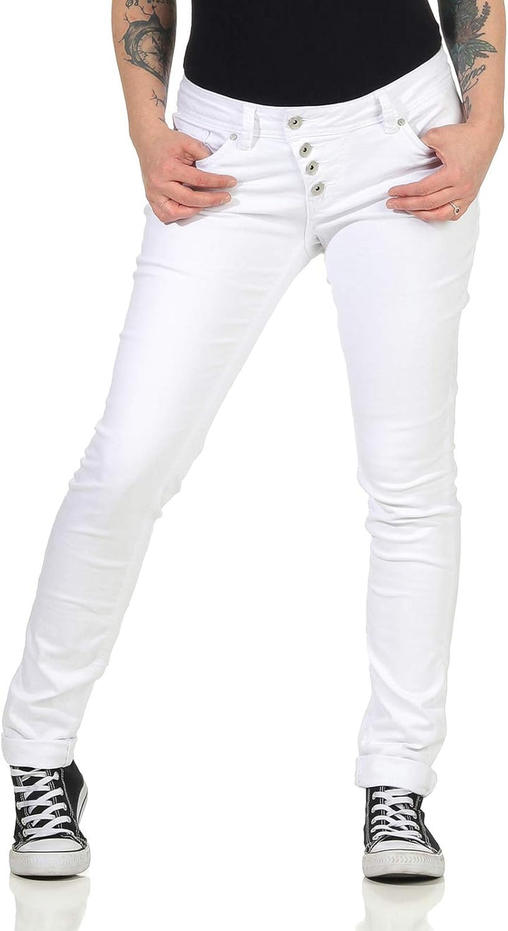 Buena Vista Jeans Hosen Damen - Malibu - Stretch Twill - Black - schwarz - Gr. XS Weiss, XS Weiss