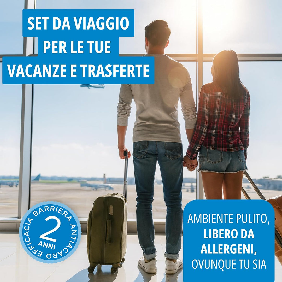 Allergosystem Anti-Milben-Reiseset Wolke Matratzenschoner 170x200x20 e 50x80 cm, 170x200x20 e 50x80