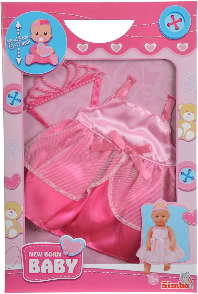 Simba 105402486 - New Born Baby Prinzessin Outfit, 2-Sortiert