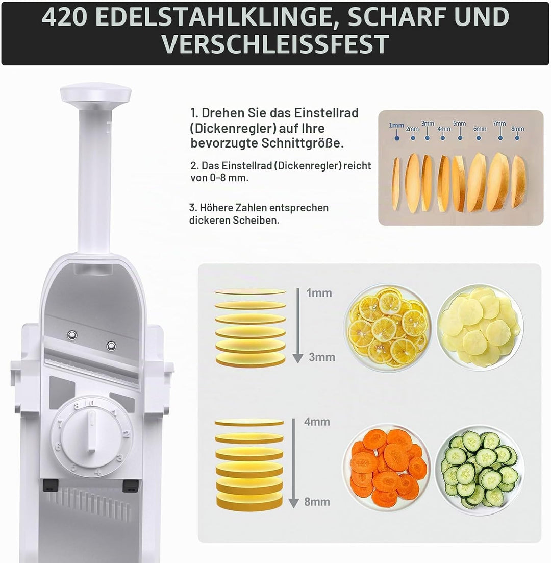 Safe Veggie Chopper Gemüseschneider, Pommes Frittierschneider, Zwiebelhacker, Gemüsehobel, multifunk