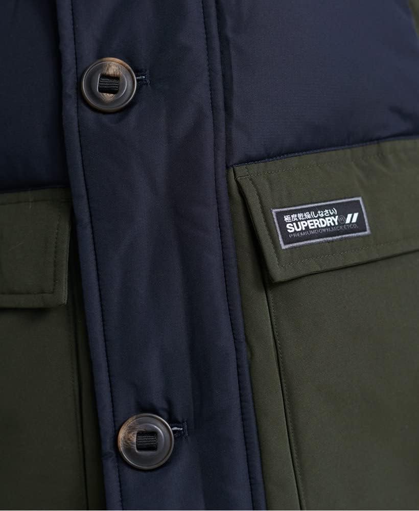Superdry Herren Rookie Daunenparka mit Farbblock-Design Dunkel Marineblau S