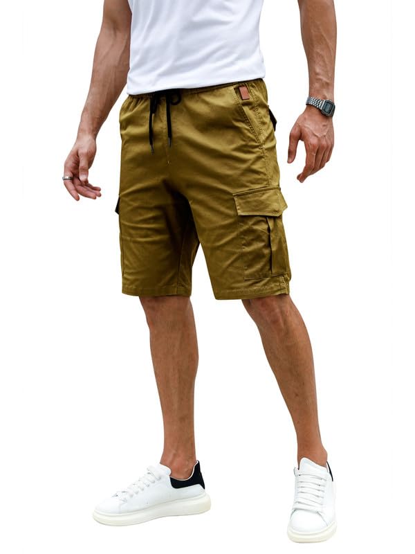 Elegancity Kurze Hosen Herren Cargo Shorts Sommer Freizeithose Kurze Elastische Taille Chino Shorts
