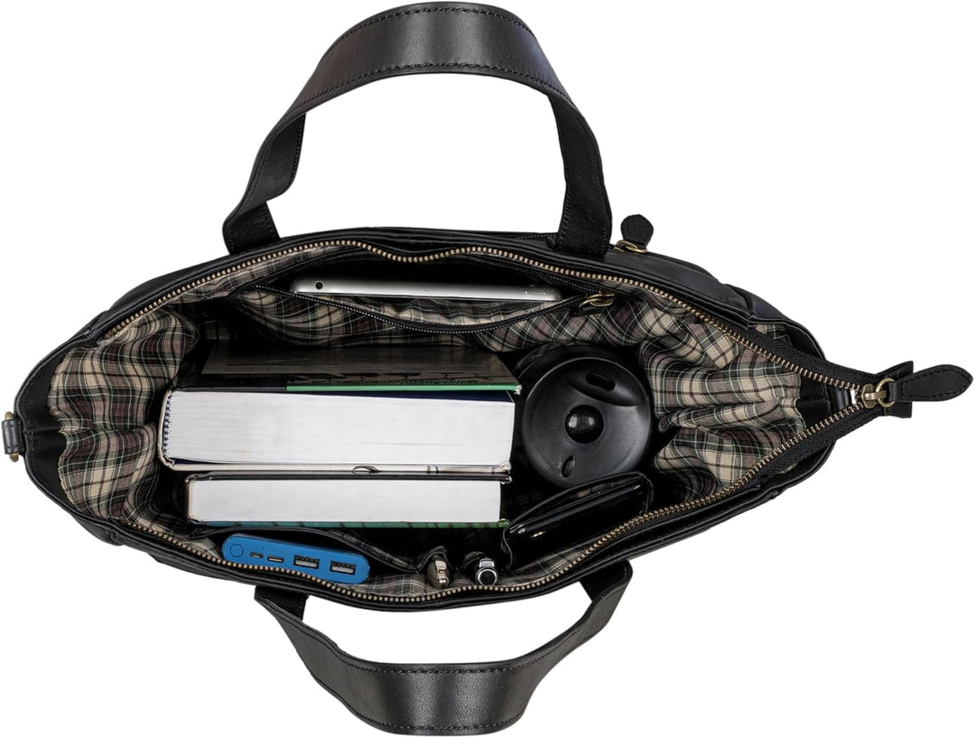 Benthill Shopper Damen Leder Gross - Ledertasche mit Reissverschluss - Umhängetasche aus Echtleder -