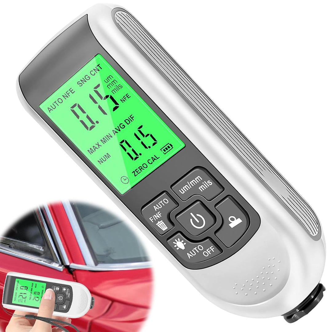 Schichtdickenmessgerät, Lackmessgerät mit Hintergrundbeleuchtung Digitale LCD Anzeige Automatischer