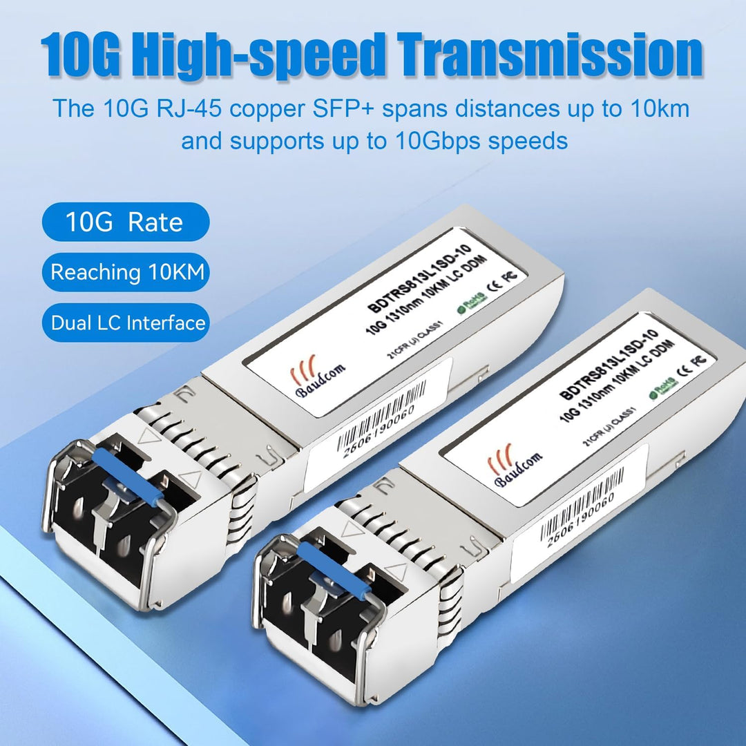 10GBASE-LR SFP+ Transceiver, 10KM, 10G SFP LR Single-Modul, kompatibel mit Cisco SFP-10G-LR MA-SFP-1