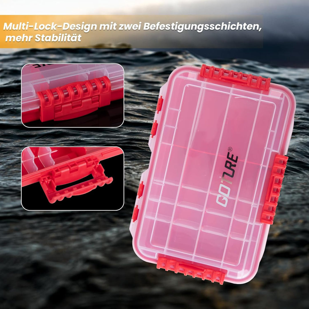 Goture Tacklebox,Kleinteilebox Angeln,Tackle Box Angeln,Köderbox,Angelbox kiste koffer，Angelzubehör