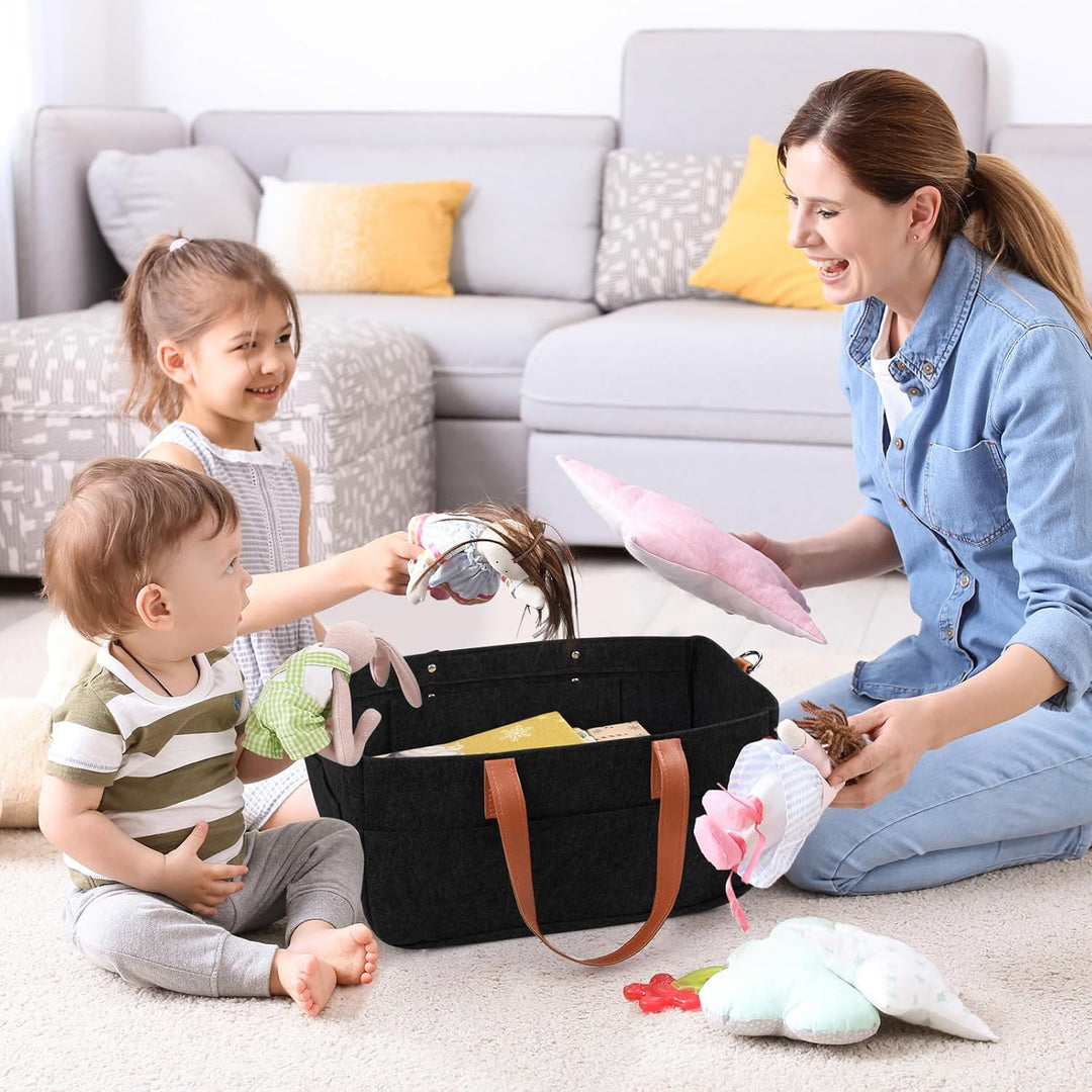 30L Filztasche Einkaufstasche mit Fächern, Filztasche Einkaufskorb Shopper für Outdoor Trips, Pickni