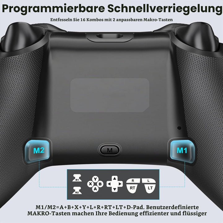 Controller PC, 2.4GHz Wireless PC Controller mit Hall Trigger/Cooles RGB Licht/1000mAh, Gaming Contr