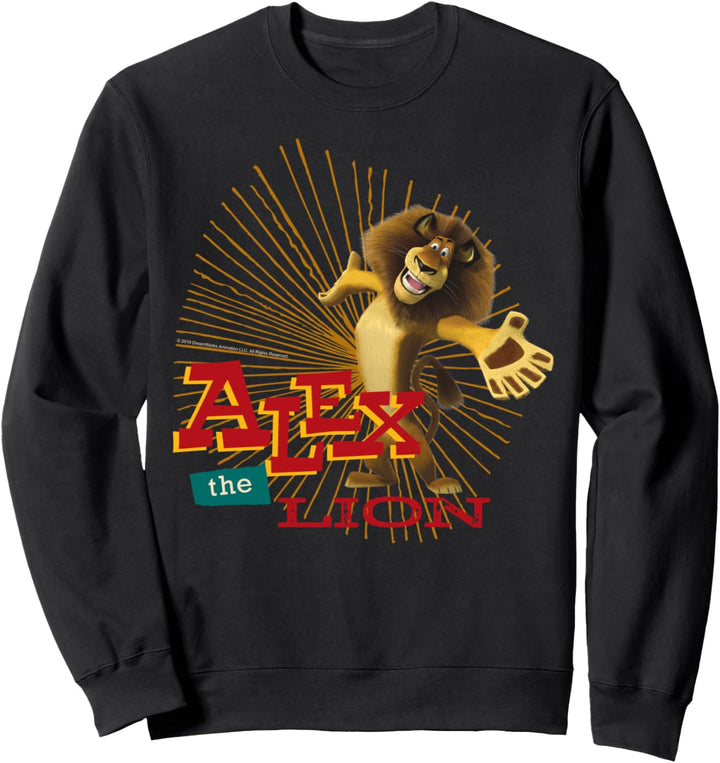 Madagascar Alex The Lion Text Poster Sweatshirt
