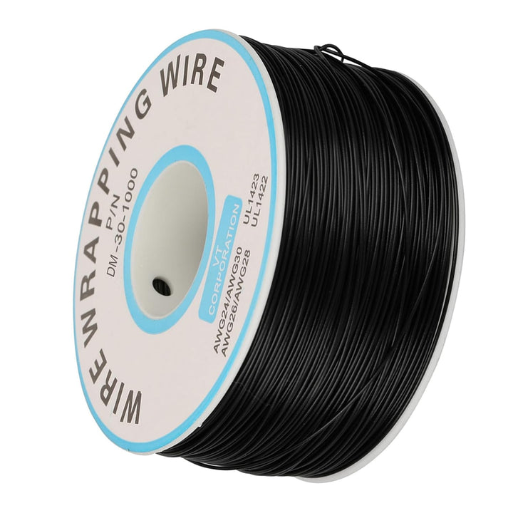 30AWG 0,25mm Schaltlitze Single Kupferkabel Litze Temperature 80℃ schwarz, schwarz