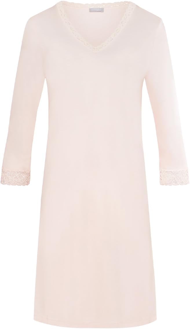 Hanro - Moments - Damen - Nachtwäsche - Nachthemd - Baumwolle - mit Spitze S Crystal Pink, S Crystal