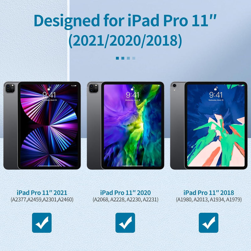 iPad Pro 11 Zoll Hülle 2022/2021/2020/2018 (4./3./2./1. Gen) mit Bleistifthalter PU Leder Case Stoss