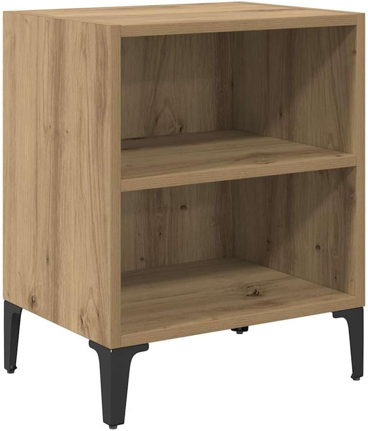 vidaXL Nachttische 2 Stück Artisan Eiche 40x30x50 cm Holzwerkstoff Handwerklich Gefertigter Eichenho