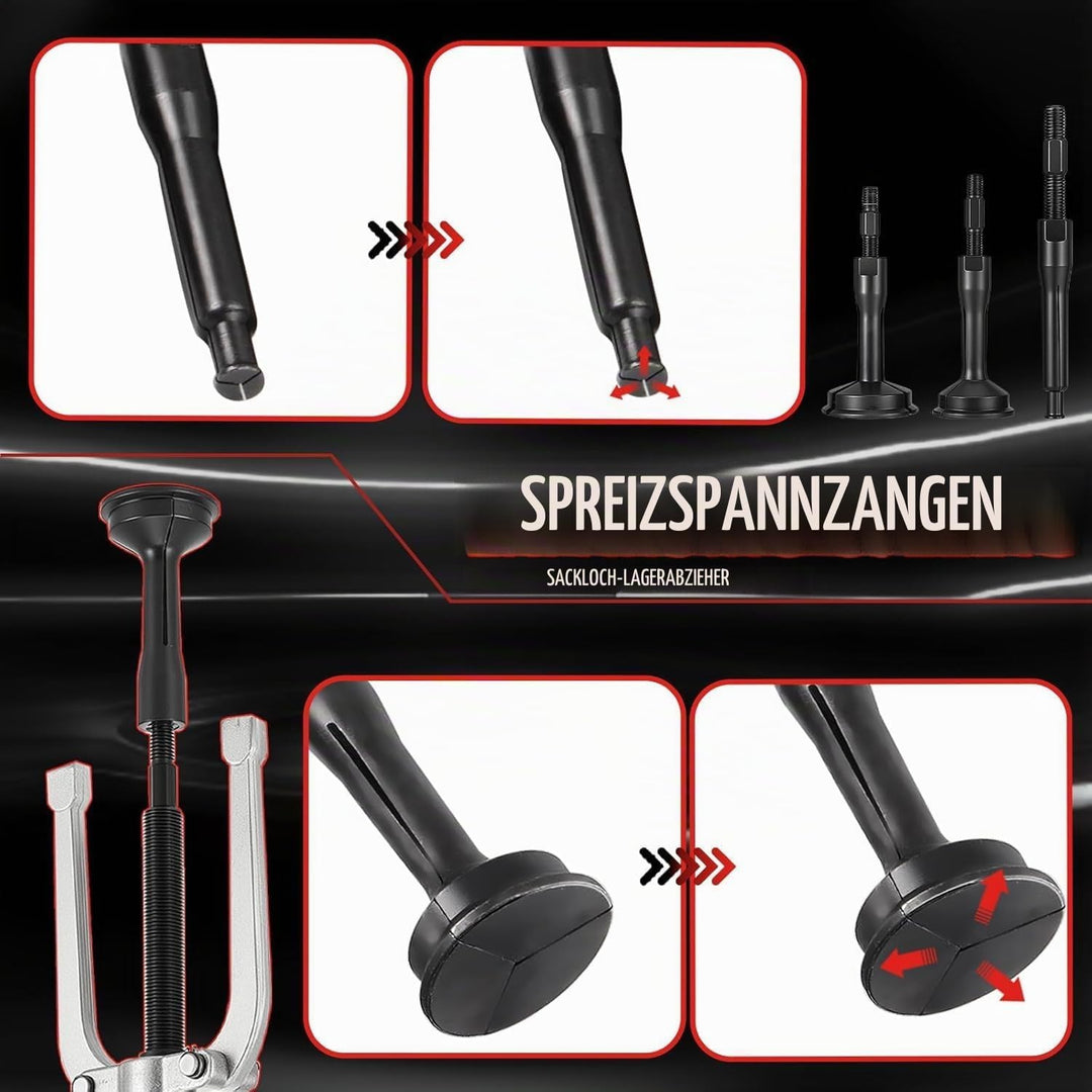 Innenlager Grundloch Abzieher Satz, 8-58mm Innenabzieher Lager, Innenlager Abzieher Set, Kugellager