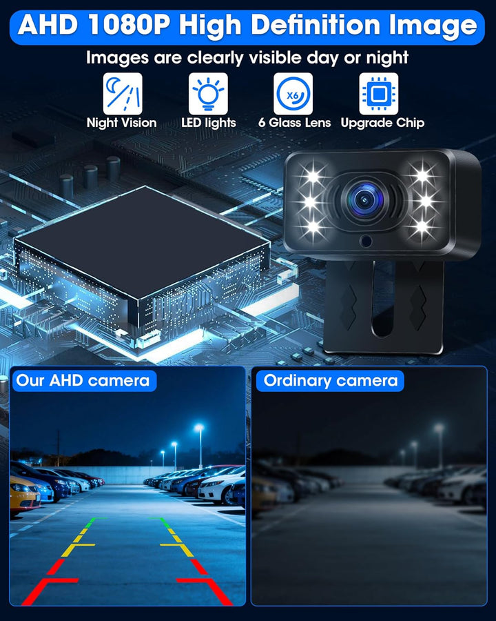【Stabiles Bild】 AHD 1080P Rückfahrkamera Kabellos, Rückfahrkamera Funk mit 5 Zoll RückfahrKamera Mon