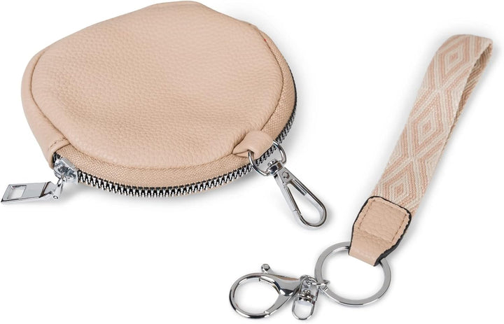 styleBREAKER Damen Halbmond Crossbody Schultertaschen Set 3-Teilig, Schultergurt mit Muster, Schlüss