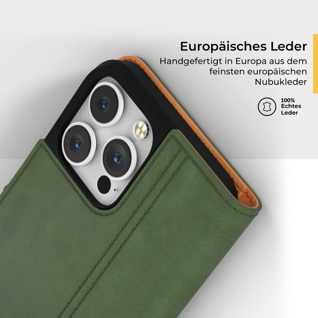 Snakehive iPhone 14 Pro Max Hülle Leder | Stylische Handyhülle mit Kartenhalter & Standfuss | Handyh