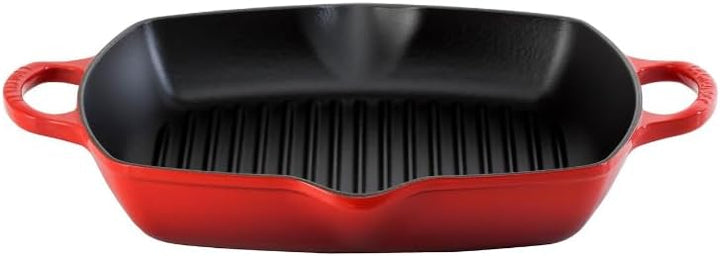 LE CREUSET Signature Hohe quadratische Grillpfanne aus Gusseisen mit Hilfsgriff, für alle Herdarten