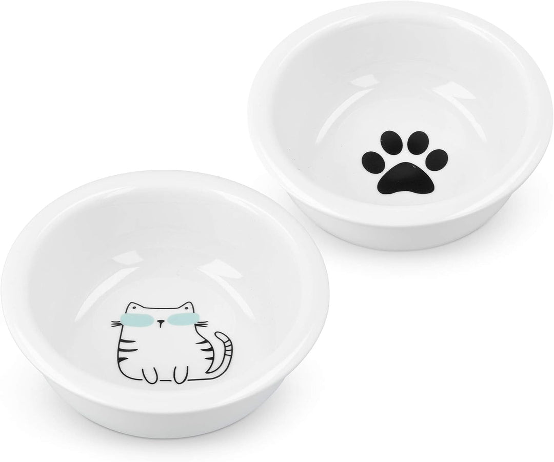 Navaris Futternapf Katze Futterstation Set - Keramiknapf für Katzen Hunde - Keramik Fressnapf Set Fu
