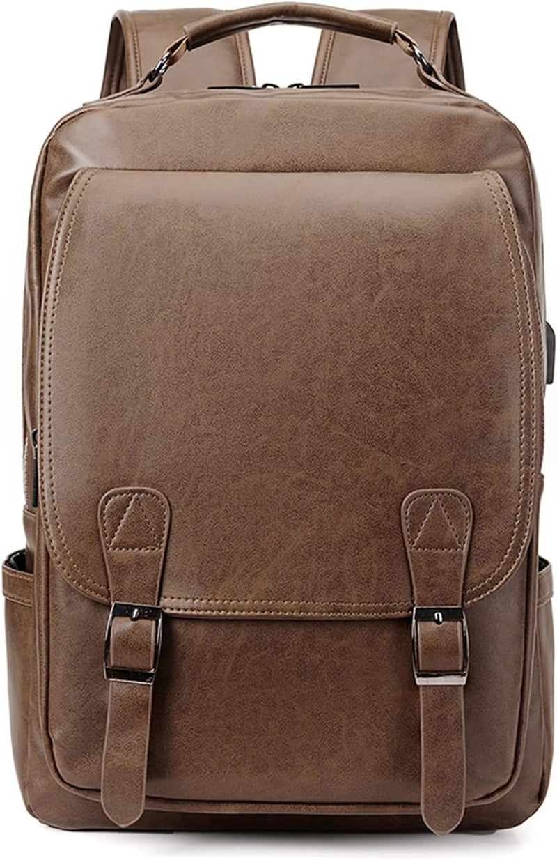 FANDARE Rucksack Laptop Wasserdicht Handgepäck Rucksack Wasserdicht PU-Leder Schulrucksack Herren Da