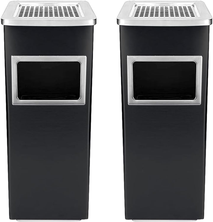 Mülleimer mit Aschenbecher, Edelstahl, Mülleimer, elegantes Design, funktional, raffiniert, herausne