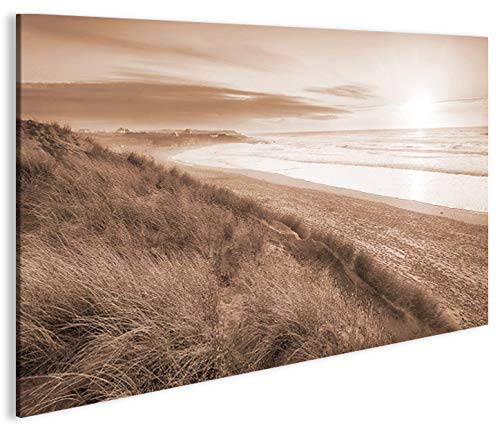 islandburner Bild Bilder auf Leinwand Dünen Sepia Nordseestrand 1p XXL Poster Leinwandbild Wandbild
