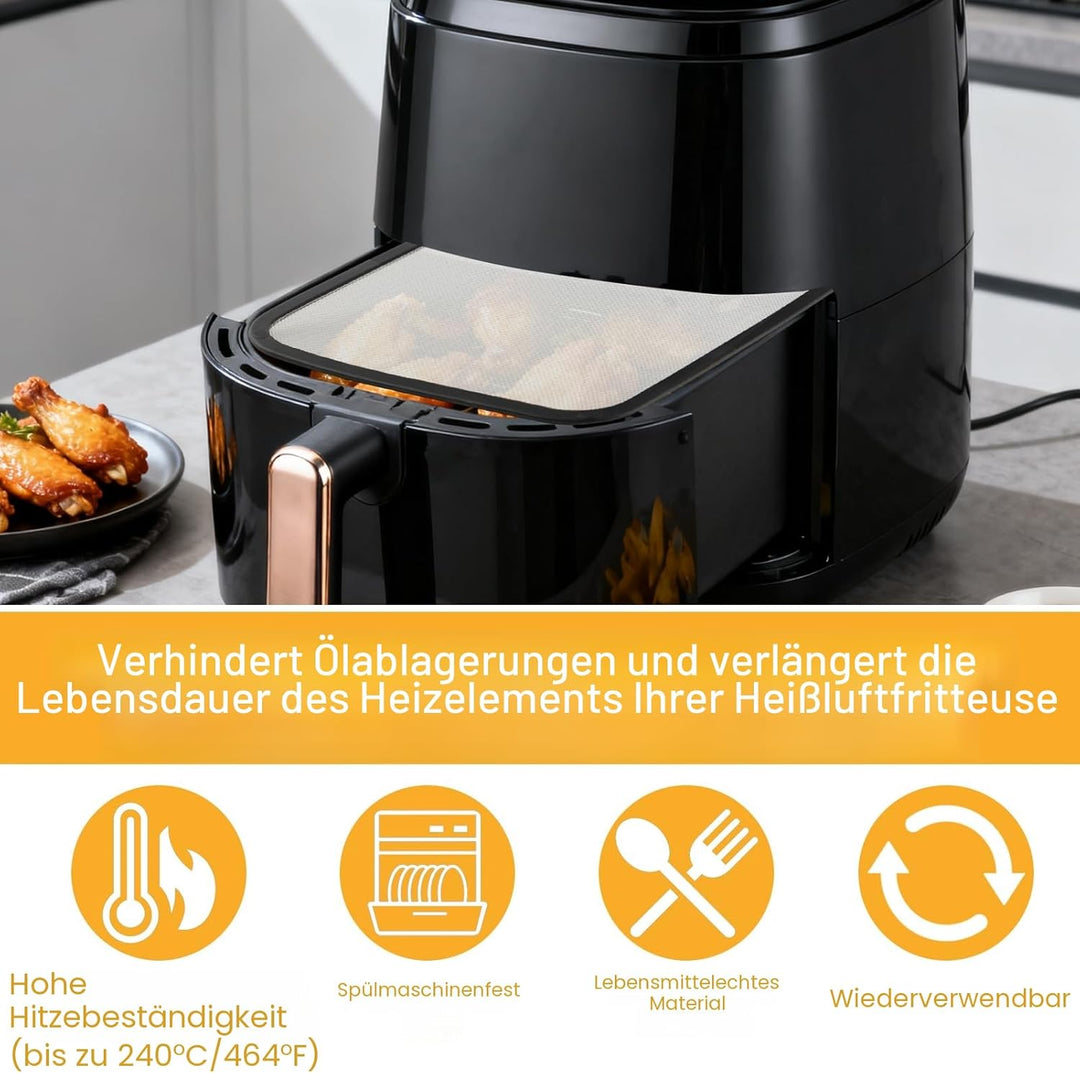 2Pcs Spritzschutz für Cosori Airfryer Heissluftfritteuse CP158 5,5L, TurboBlaze 6,0L, Premium Il 6,2