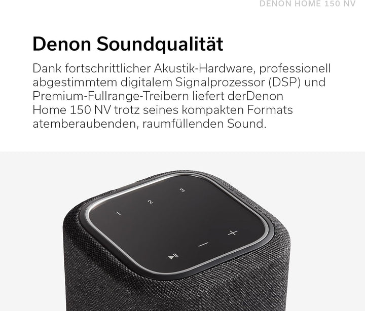 Denon Home 150 NV kabelloser Lautsprecher mit integrierter HEOS Multiroom-Technologie, Bluetooth, Ap