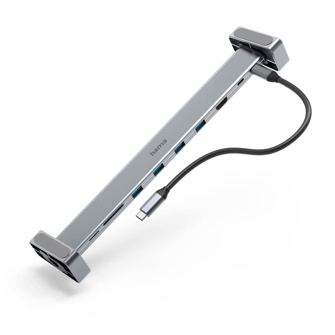 Hama USB C Hub 9 Ports Dockingstation mit abnehmbaren Standfüssen (Multiport Adapter 1x HDMI 4K, 4x