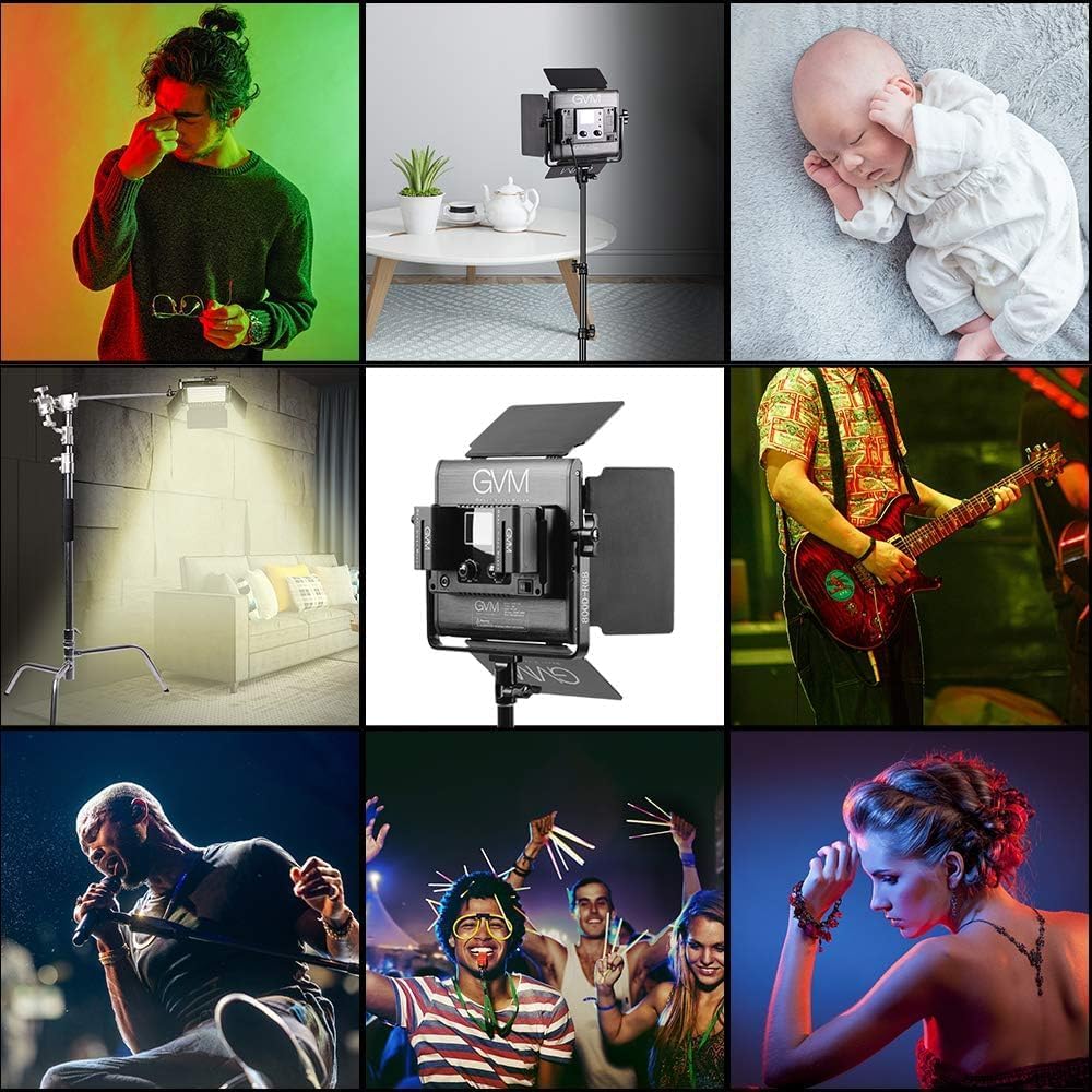 GVM LED Videoleuchte mit Stativ, APP-Steuerung 800D RGB Videolicht Dauerlicht LED Streaming licht, L