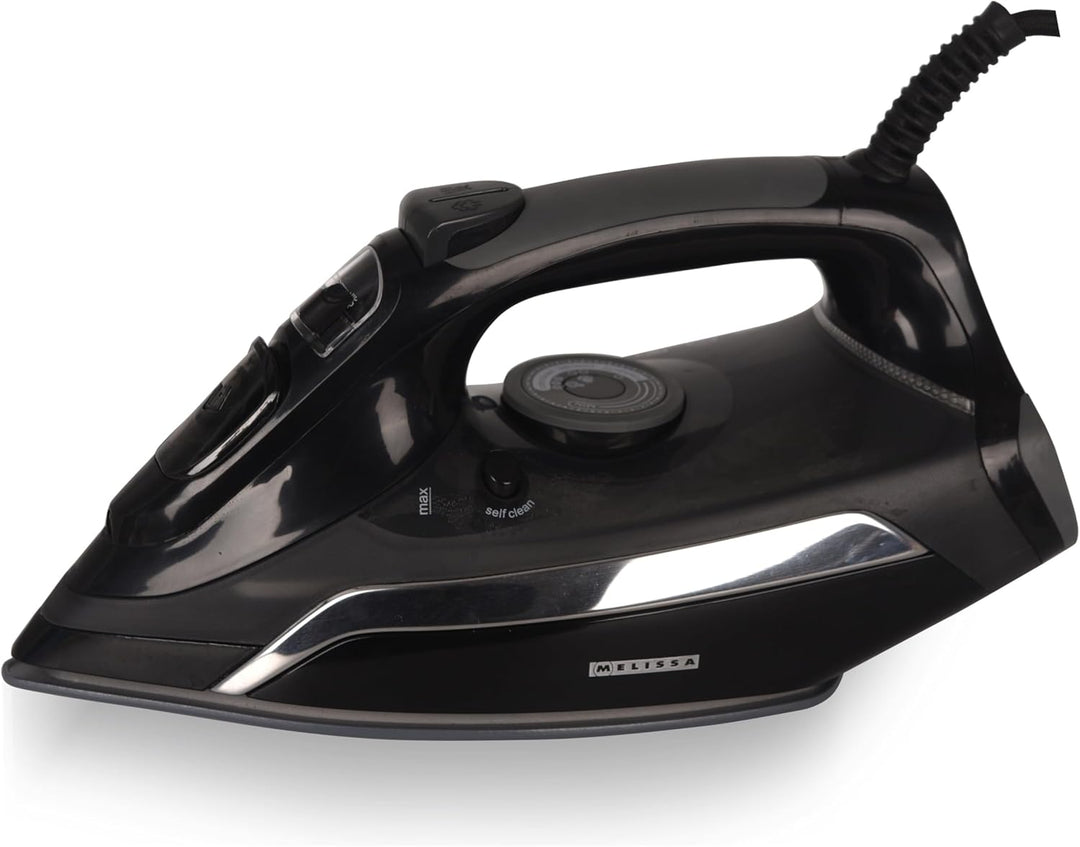 Melissa 16390057 Dampfbügeleisen 2500W – Keramische Bügelsohle, variabler Dampf 20-30 g/min, Trocken