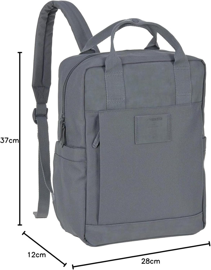 LÄSSIG Baby Wickelrucksack Wickeltasche Rucksack mit Wickelunterlage, Kinderwagenbefestigung, Flasch