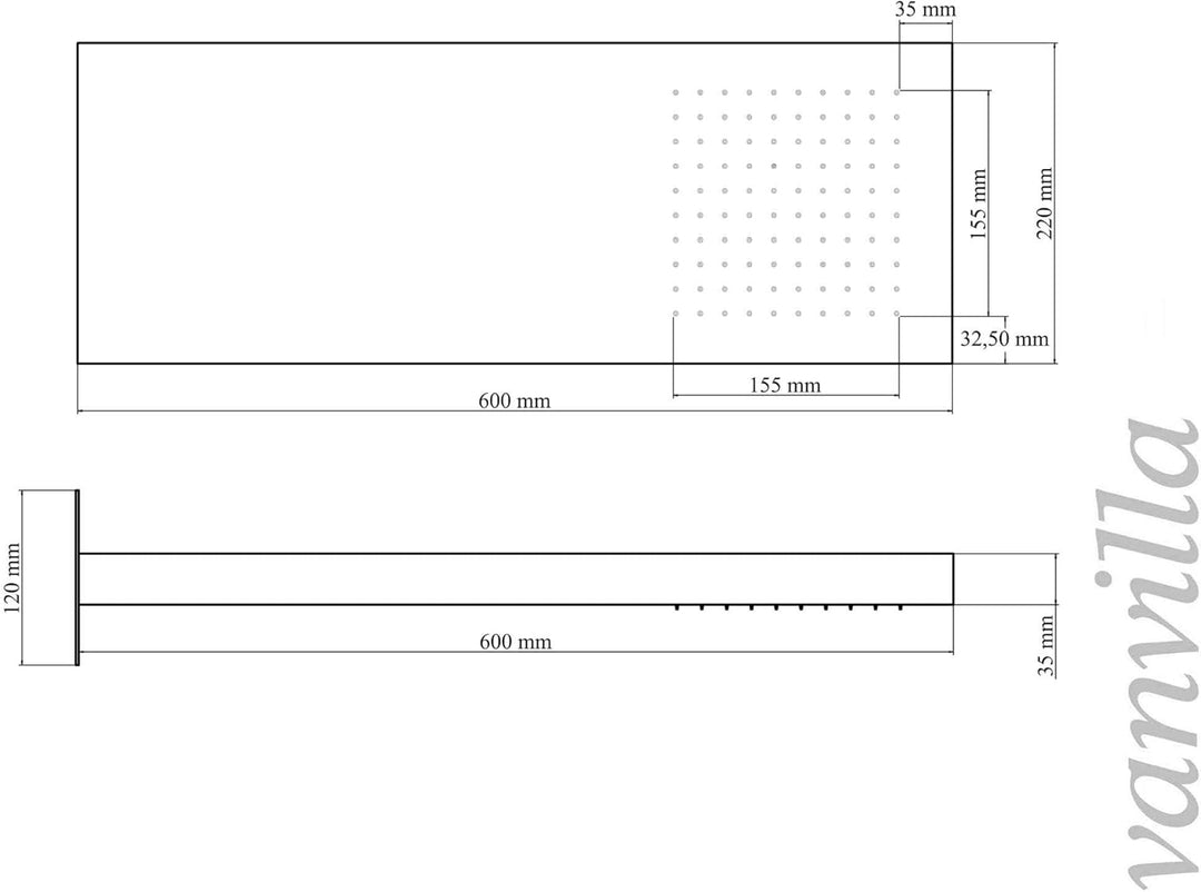vanvilla Duschsystem mit Unterputz Duscharmatur von Grohe SmartControl Supersteel 2-Wege und vanvill