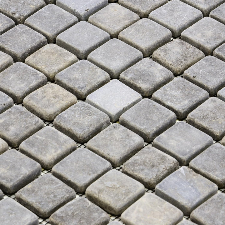 DIVERO 11 Fliesenmatten Naturstein Mosaikfliesen aus Marmor für Wand und Boden grau á 29 x 29 cm