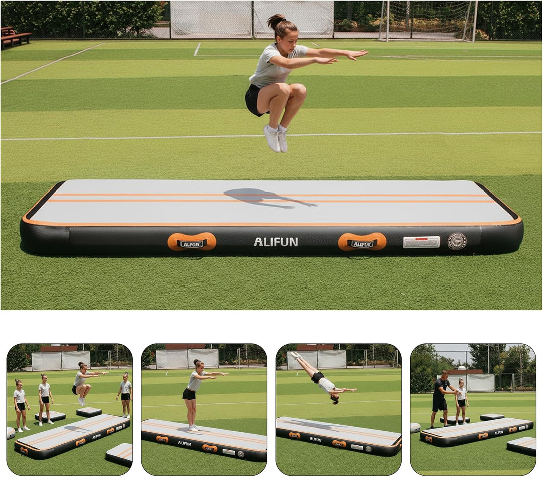 ALIFUN Air Matte Track, 2m/3m/4m/6m Aufblasbar Gymnastikmatte, Turnmatte, Tumbling Matten 10/20cm ho