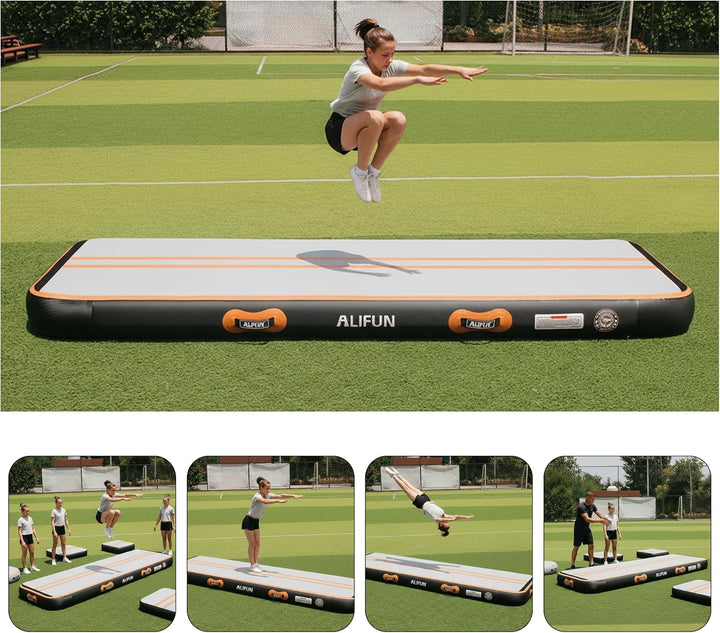 ALIFUN Air Matte Track, 2m/3m/4m/6m Aufblasbar Gymnastikmatte, Turnmatte, Tumbling Matten 10/20cm ho