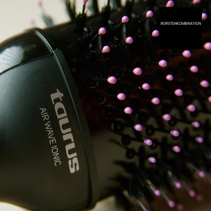 Taurus - Heissluftbürste + 1200W | Volumenstyler | Ionic Anti-Frizz | Keramikbeschichtung | 3 Stufen