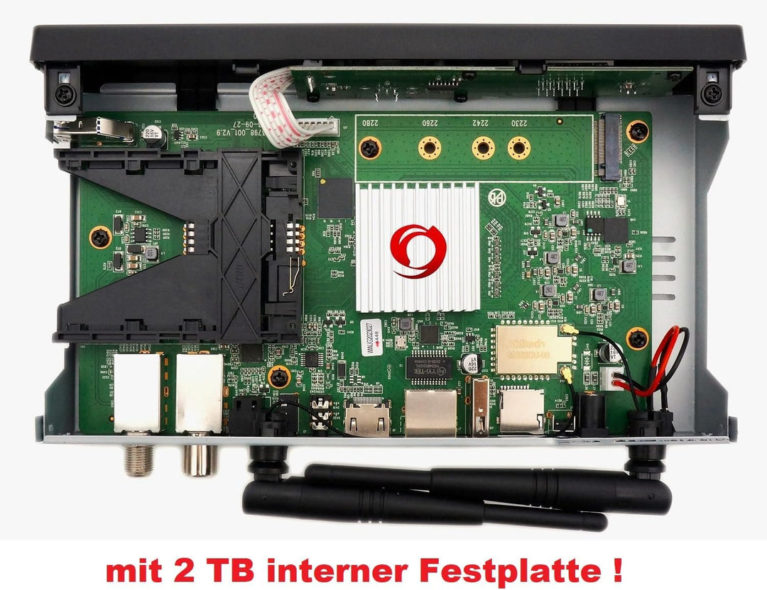 Octagon SF8008 UHD 4K Supreme Combo + 2TB Festplatte INTERN, Sat- Kabel- & DVB-T2 Receiver, E2 Linux