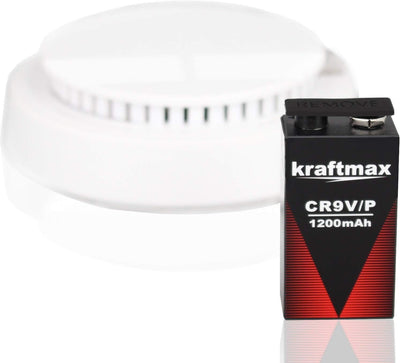 kraftmax 3X 9V Block Lithium Hochleistungs- Longlife Batterien für Rauchmelder/Feuermelder - 10 Jahr