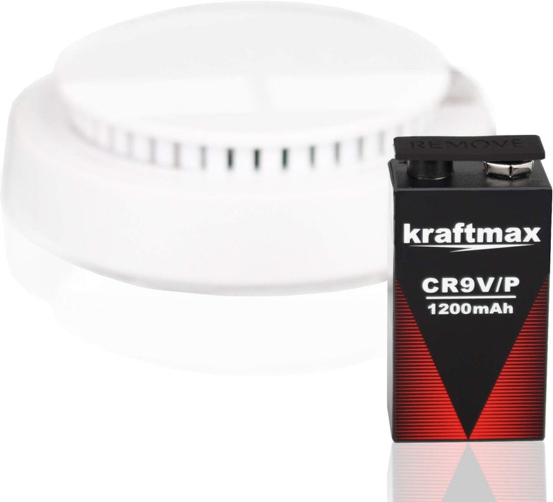 kraftmax 3X 9V Block Lithium Hochleistungs- Longlife Batterien für Rauchmelder/Feuermelder - 10 Jahr
