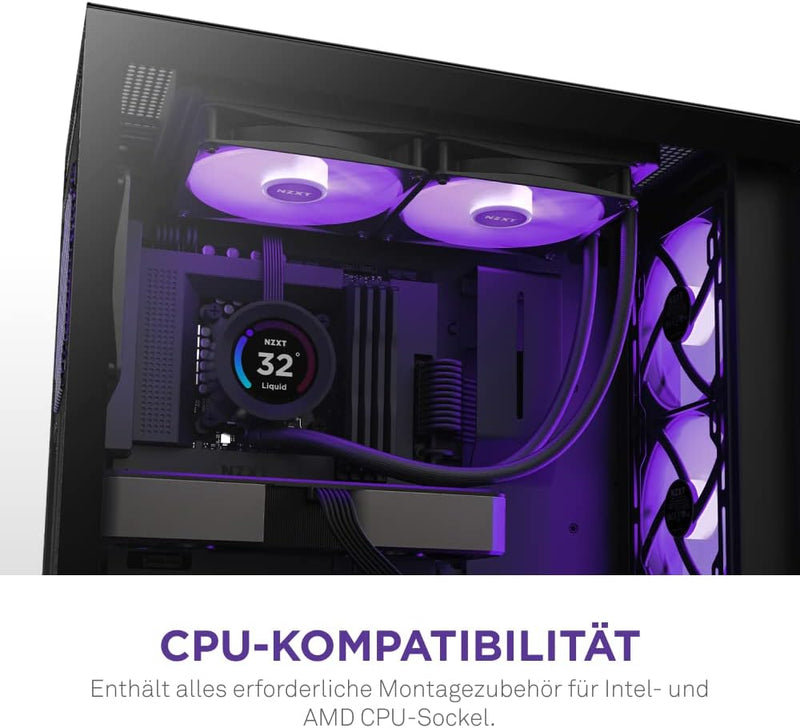 NZXT Kraken Elite 280 RGB - RL-KR28E-B1-280mm AIO CPU Wasserkühlung - 2,36" LCD Display 640x640-2x14