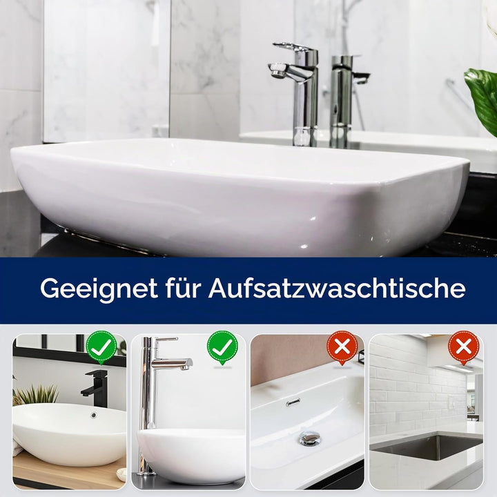 VANCOCO 52020 Wasserhahn Bad Hoch mit Auslauf Höhe 225 mm aus Messing für Aufsatzwaschbecken – Wasse
