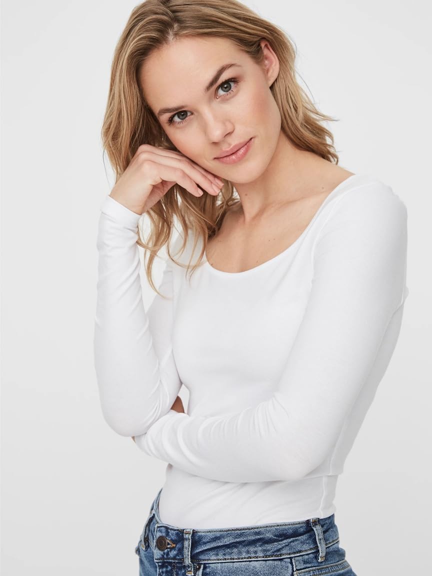 VERO MODA Female Top VMMAXI 2-Pack T-Shirt S Blau/Weiss (1x Insignia Blue/1x Bright White), S Blau/W
