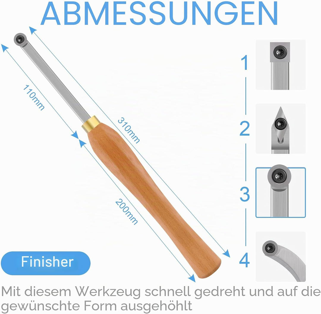 CDBP Drechselwerkzeug mit 12mm Runde Wendeschneidplatte für Holz Tranchiermesser Drehwerkzeug und Ho