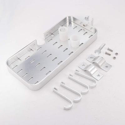 Raum Aluminium Duschregal ohne Bohren - Anzug [24mm-25mm] Duschstange Verstellbar Höhe, Duschregale