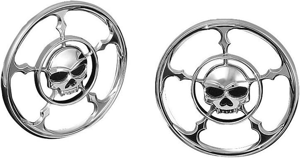 Kuryakyn 3787 Motorrad Audio Zubehör: Zombie Skull Lautsprecher Grill Akzente für 1996-2013 Harley-D