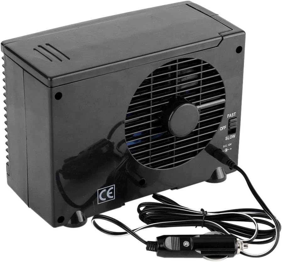 12V Mini Lufterfrischer Autoklimaanlage Tragbarer Ventilator Verdunstungskühler Schwarz, 20 x 11 x 1